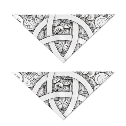 White Celtic Trinity Knot Symbol Print Dog Bandana