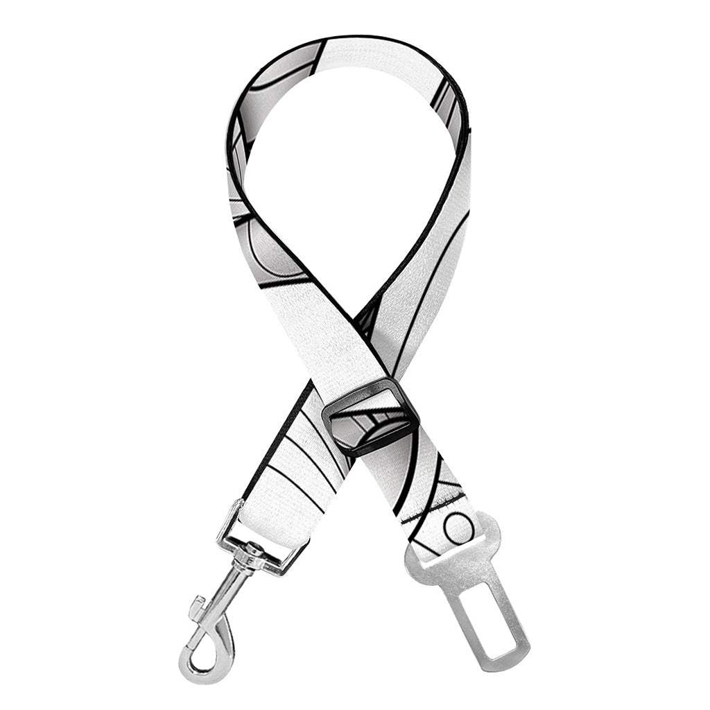 White Celtic Trinity Knot Symbol Print Dog Seat Belt