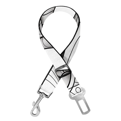 White Celtic Trinity Knot Symbol Print Dog Seat Belt