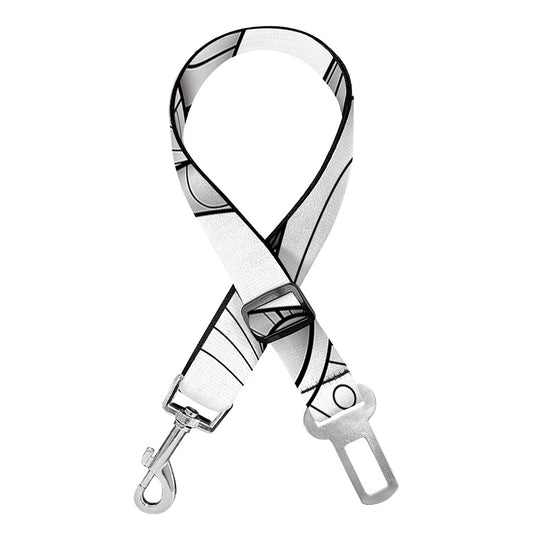 White Celtic Trinity Knot Symbol Print Dog Seat Belt