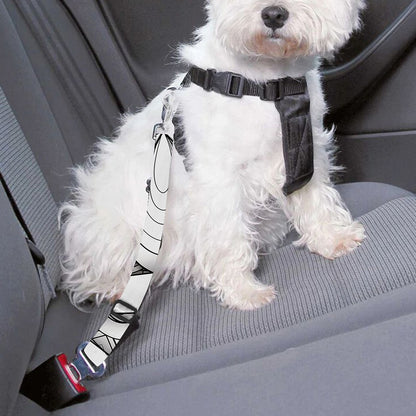 White Celtic Trinity Knot Symbol Print Dog Seat Belt