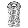 White Celtic Trinity Knot Symbol Print Double Neoprene Wine Tote