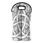 White Celtic Trinity Knot Symbol Print Double Neoprene Wine Tote