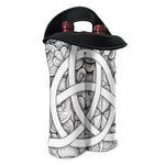 White Celtic Trinity Knot Symbol Print Double Neoprene Wine Tote
