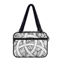 White Celtic Trinity Knot Symbol Print Double Strap Bible Bag
