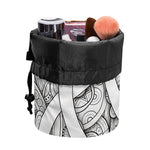 White Celtic Trinity Knot Symbol Print Drawstring Makeup Bag