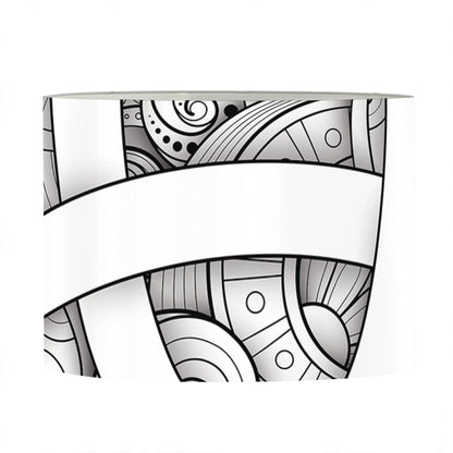 White Celtic Trinity Knot Symbol Print Drum Lamp Shade