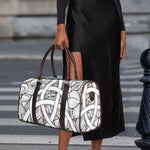White Celtic Trinity Knot Symbol Print Duffle Bag
