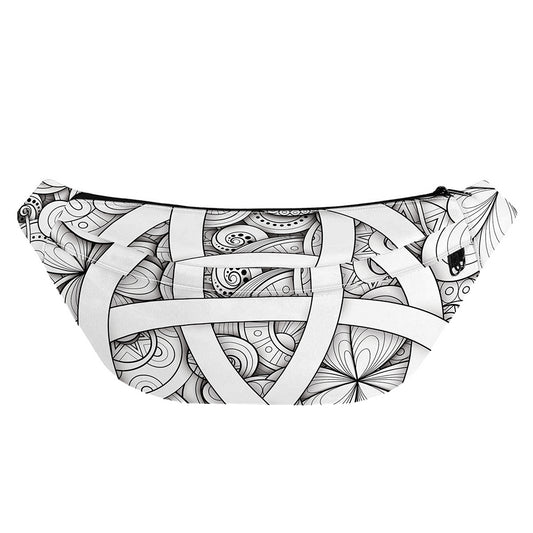 White Celtic Trinity Knot Symbol Print Fanny Pack