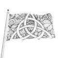 White Celtic Trinity Knot Symbol Print Flag