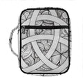 White Celtic Trinity Knot Symbol Print Front Pocket Bible Bag