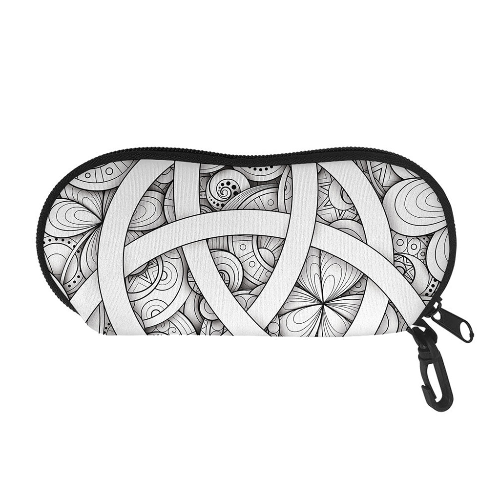 White Celtic Trinity Knot Symbol Print Glasses Case
