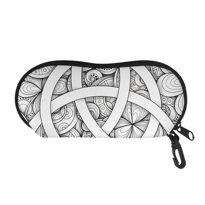 White Celtic Trinity Knot Symbol Print Glasses Case