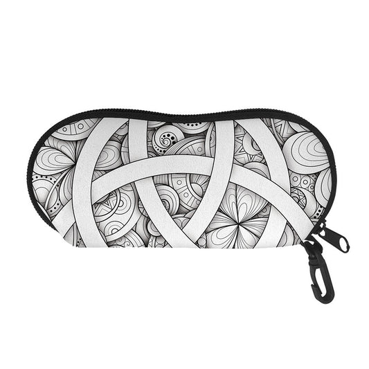 White Celtic Trinity Knot Symbol Print Glasses Case