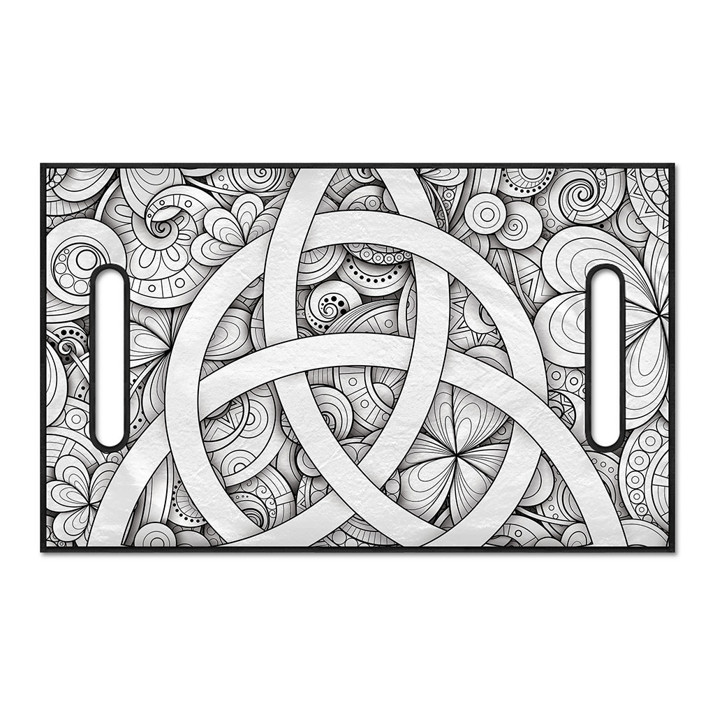 White Celtic Trinity Knot Symbol Print Golf Cart Seat Cover