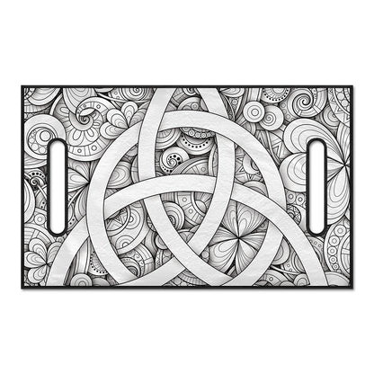 White Celtic Trinity Knot Symbol Print Golf Cart Seat Cover