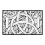 White Celtic Trinity Knot Symbol Print Golf Cart Seat Cover