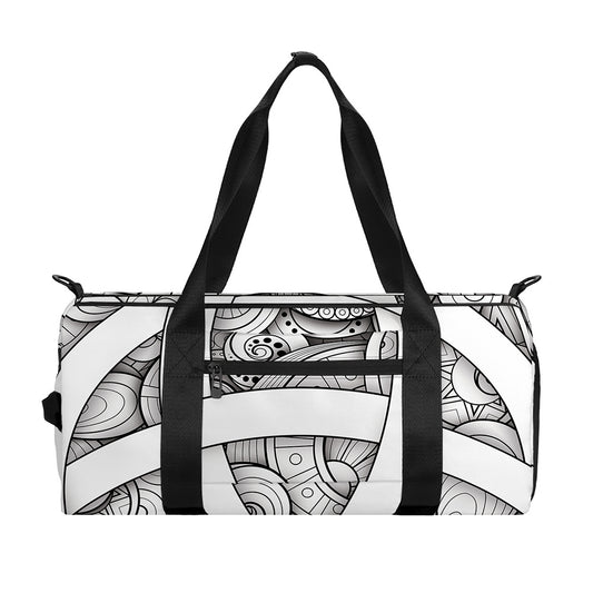 White Celtic Trinity Knot Symbol Print Gym Bag