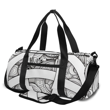 White Celtic Trinity Knot Symbol Print Gym Bag