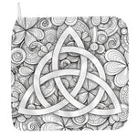 White Celtic Trinity Knot Symbol Print Hand Towel