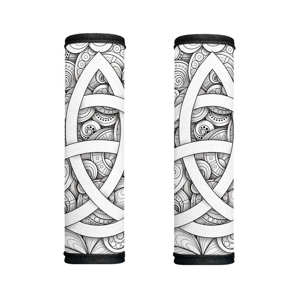White Celtic Trinity Knot Symbol Print Handle Covers