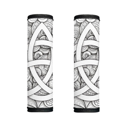 White Celtic Trinity Knot Symbol Print Handle Covers