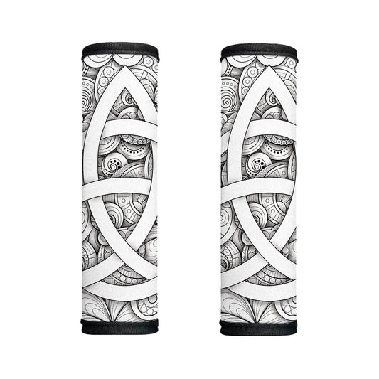 White Celtic Trinity Knot Symbol Print Handle Covers