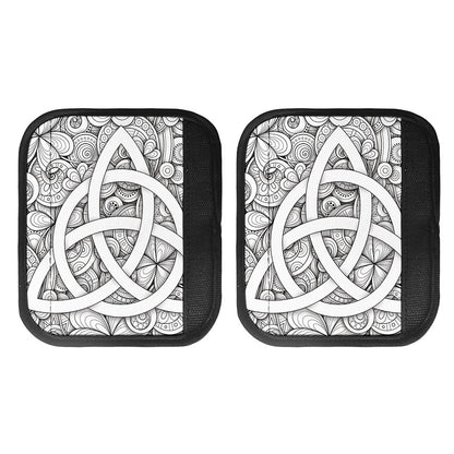 White Celtic Trinity Knot Symbol Print Handle Covers