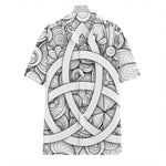 White Celtic Trinity Knot Symbol Print Hawaiian Shirt