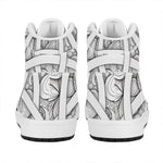 White Celtic Trinity Knot Symbol Print High Top Leather Sneakers