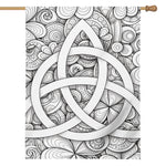 White Celtic Trinity Knot Symbol Print House Flag