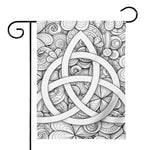 White Celtic Trinity Knot Symbol Print House Flag