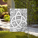 White Celtic Trinity Knot Symbol Print House Flag