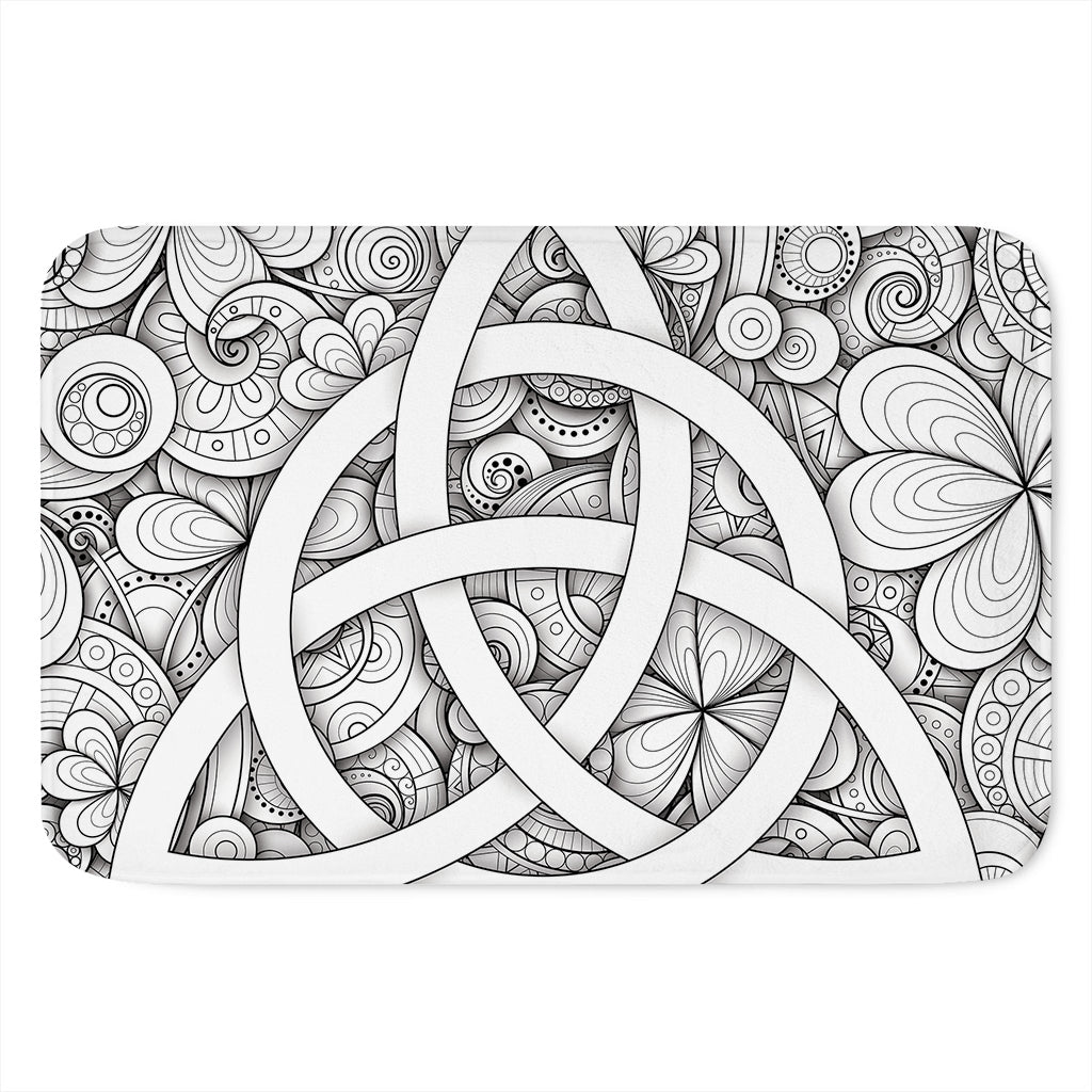 White Celtic Trinity Knot Symbol Print Indoor Door Mat