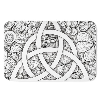 White Celtic Trinity Knot Symbol Print Indoor Door Mat