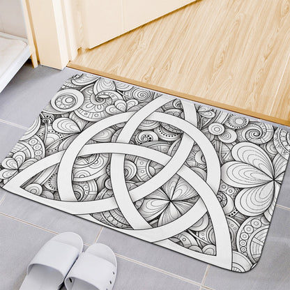 White Celtic Trinity Knot Symbol Print Indoor Door Mat
