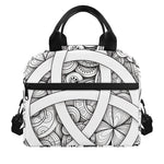 White Celtic Trinity Knot Symbol Print Insulated Lunch Bag