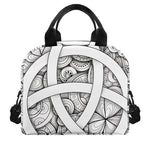 White Celtic Trinity Knot Symbol Print Insulated Lunch Bag