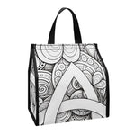 White Celtic Trinity Knot Symbol Print Insulated Lunch Tote