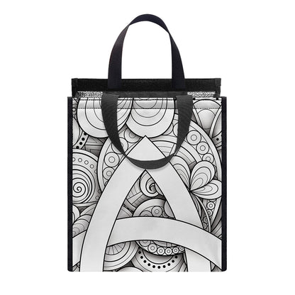 White Celtic Trinity Knot Symbol Print Insulated Lunch Tote