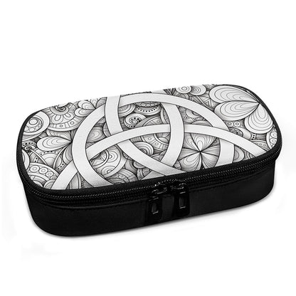 White Celtic Trinity Knot Symbol Print Insulin Cooler Travel Case