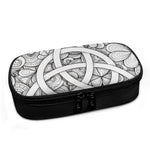White Celtic Trinity Knot Symbol Print Insulin Cooler Travel Case