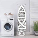 White Celtic Trinity Knot Symbol Print Ironing Board Cover