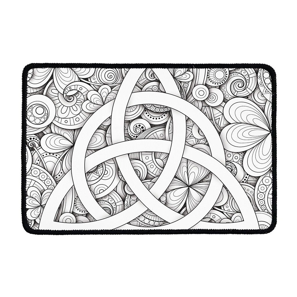 White Celtic Trinity Knot Symbol Print Kitchen Mat