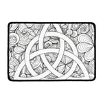 White Celtic Trinity Knot Symbol Print Kitchen Mat