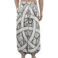 White Celtic Trinity Knot Symbol Print Lantern Pants