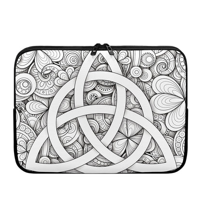 White Celtic Trinity Knot Symbol Print Laptop Sleeve