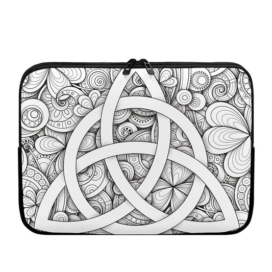 White Celtic Trinity Knot Symbol Print Laptop Sleeve