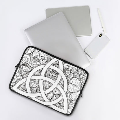 White Celtic Trinity Knot Symbol Print Laptop Sleeve