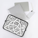 White Celtic Trinity Knot Symbol Print Laptop Sleeve